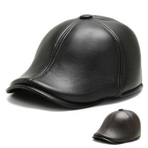 헌팅캡D 가죽 스트립 베레모 남자 겨울모자 골프모자