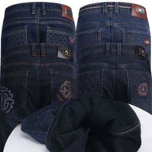 기모청바지 알마니아 일자 스판 중년 남성 겨울청바지