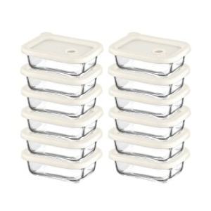 내열오븐유리 촉촉한 즉석한끼용기(직사각형 370mlx6p)-2개 밥용기 유리용기 냉동밥보관 찜기 반찬통