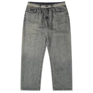 빠니깔레 카키쉬블루워시드 빈티지배색커팅 코튼와이드데님팬츠 m-gjean50bl (P003339167)