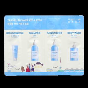 애즈어스 트래블 샤워 키트 4 스텝 1박스(10개입) 여행·출장에 간편하게 챙기는 세트