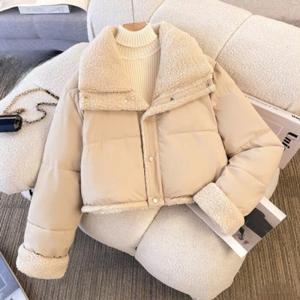 여성 루즈핏 숏 코트 하이넥 리버시블 패딩