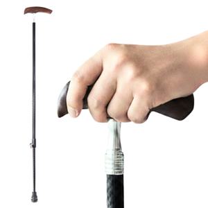 슈팡 초경량 220g 카본 지팡이 고급 원목 손잡이 길이 조절 노인 어르신