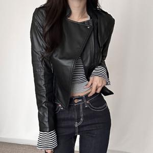 여성 라이더자켓 심플 가죽자켓 가을 겨울 아우터