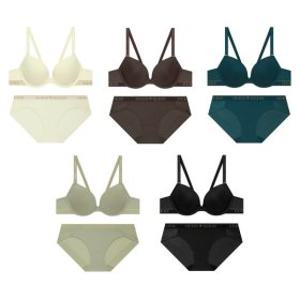 (신세계강남점)골드로고 포인트(5종택1)와이어브라+팬티세트(ODWBRB92/BPB92)