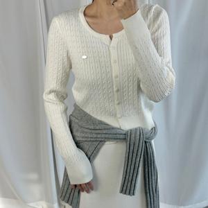 크롭 꽈배기 봄가디건 간절기 숏 니트가디건 베이직