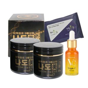 (1+1)나도미 기능성 미백크림80ml  X 2개 + 닥터메디엠 비타민 세럼20ml+물티슈/28년08월까지