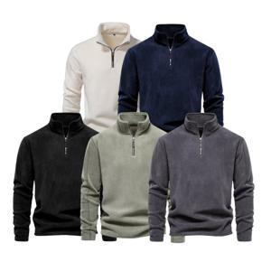 남성 가을 겨울 반집업 두툼 맨투맨 긴팔티셔츠