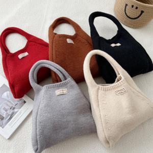 베이직 귀여운 니트 가방 미니 손가방 숄더백 토트백