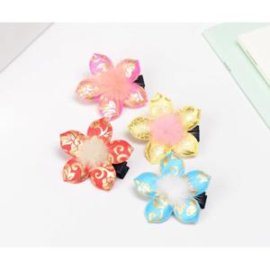 J2K 한복 집게핀 밍크 플라워 전통 머리핀 헤어 악세사리