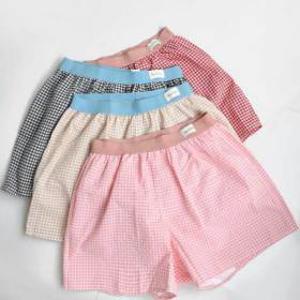 여자 트렁크팬티 체크 오가닉 파자마 반바지 tp002