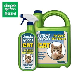 심플그린 simple green 고양이 탈취제 3.78L + 946ml 얼룩 및 냄새제거제 애완 반려동물 스프레이 대용량