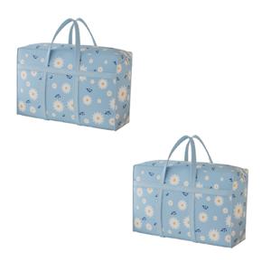 1+1 플라워 이불 가방 손잡이 튼튼한 대형 이불 보관함 정리함  1+1