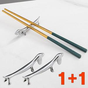 ( 1+1 행사 중 ) 304 스테인레스 귀여운 닥스훈트 강아지 실버 롱 수저받침 젓가락받침 집들이 선물