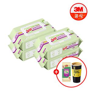 3M표준형 베이직 물걸레청소포 더블액션 30매 X 4팩 + PET 정전기 청소포 24매+메가커피