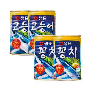 샘표 수산 통조림 2종 (꽁치 2개 + 고등어 2개)