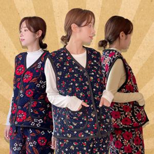 10%+무배 6210원~ 시즌오프 세일 레트로 방한 누빔 김장 조끼/바지/촌캉스/캠핑/할머니 조끼