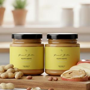비오바이 무가당 하이올레익 땅콩버터 450g 2병 피넛버터 유리병