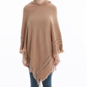 여성 니트 후드 가디건 망토 스타일 케이프 코트