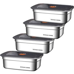 스텐 밀폐용기 반찬통 김치통 1200ml 4P 4P 세트