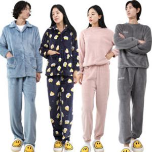 수면 잠옷 세트 극세사 파자마 남성 여성 밍크 겨울 빅사이즈 홈웨어 상하 한벌