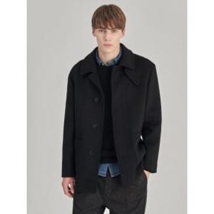 SMART4有 울혼방 루즈핏 하프 코트  블랙  로가디스