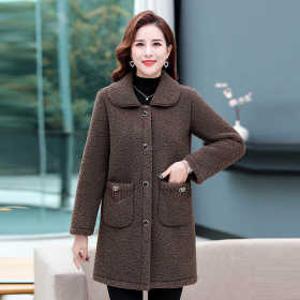 코트 할머니 벨벳 60대 겨울 레드 인조모피 중년