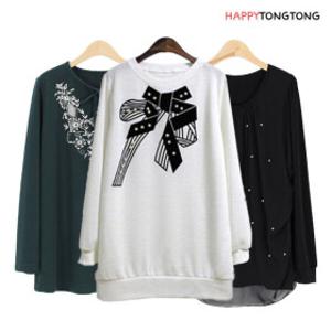 해피통통 여성 빅사이즈 긴팔티/블라우스/롱스커트/밴딩바지/원피스 가을 겨울 여성의류