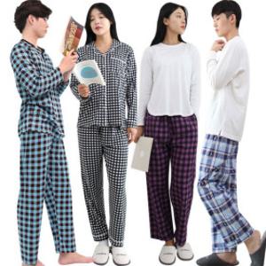 여성 남성 잠옷 세트 파자마 잠옷바지 가을 여자 남자 면 상하 조거 바지 쿨팬츠 빅사이즈 홈웨어