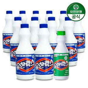 유한락스 레귤러 용기 1L  x 12개 + 후레쉬 500ml