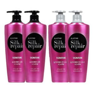 엘라스틴 실크리페어 샤이닝골드 샴푸 550ml 2개 + 컨디셔너 2개