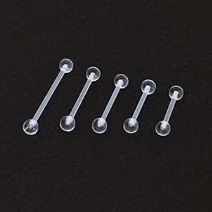젤루나 아크릴 심플 기본 투명 바벨 볼 혀 피어싱 P-341