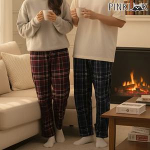 밍크체크 겨울 커플 수면바지 빅사이즈 남성용 여성용 잠옷2P 1+1행사중