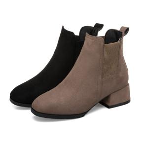스웨이드 여성 앵글부츠 5cm굽 첼시 밴딩 앵클부츠 가을 겨울 여자 구두 OFDJ-BTS2