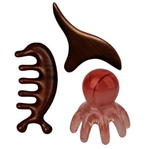 괄사 문어 우드 3종세트 두피 전신 마사지 괄사 문어 우드 3종세트 두피 전신 마사지