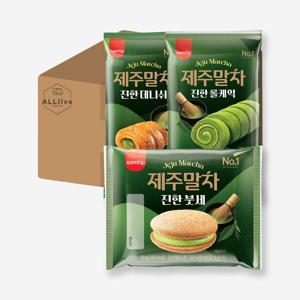 삼립 간식 빵 3종세트 총15개 제주 말차 진한 데니쉬 5개 진한 롤케익 5개 붓세파이 5개