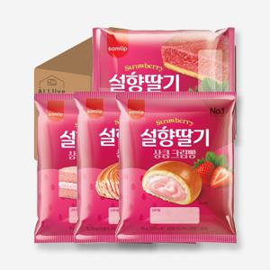 삼립 간식 빵 4종세트 총20개 상큼 설향 딸기 크림빵 5개 요팡 5개 샌드케익 5개 꾸덕파이 5개