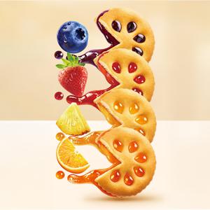 5봉세트 한입과일샌드 쟈스리 궈러궈향 잼과자 85g 5봉지