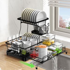 서랍식 확장형 식기건조대 대용량 다용도 공간 활용 끝판왕