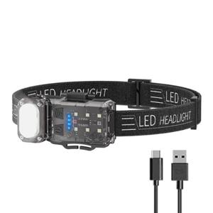 본사 헤드랜턴 슈퍼 밝기 모션센서 C타입 충전식 초경량 머리램프 야간 낚시 등산 러닝용 휴