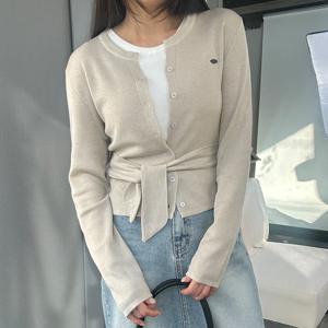 간절기 얇은 봄가디건 여리여리 크롭 브이넥 랩 니트가디건