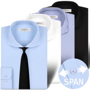 남성 와이셔츠 구김없는 스판 정장 남자 와이드카라 셔츠 흰색 블루 검정 스트라이프 빅사이즈 95~120