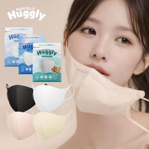 (100매) 허글리 KF94 컬러 마스크  데일리핏 슬림핏 라이트핏