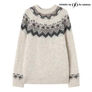 나인식스뉴욕. 지그재그 패턴 라운드넥 긴팔 니트 (NP4KT041L0)