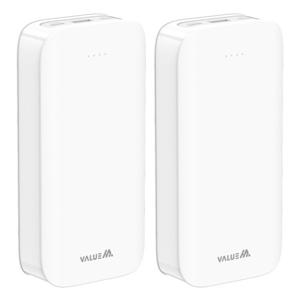 1+1 밸류엠 라이트핏 듀얼 포트 대용량 보조배터리 20000mAh (+C타입 케이블)