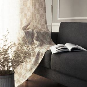 햇살좋은날 체크 거실 린넨커튼 1장 120x240