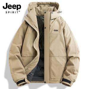 JEEP SPIRIT 남성 패딩 점퍼 아웃도어 방한복 후드탈부착 방풍 코트