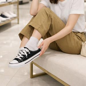 여성 데일리 경량 캔버스 스니커즈 뮬 블로퍼