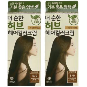 그린팩토리 더 순한 염색약 자연갈색2P 새치머리용 친환경 저자극