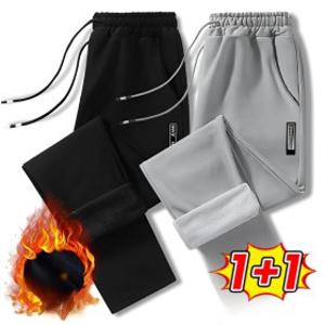 1+1 남성복 남성 밴딩 캐주얼 팬츠 기모 스트 캐주얼 바지 남자기모바지